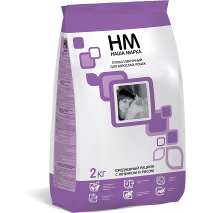 Наша Марка сухой корм для кошек с ягненком и рисом 15 кг. 